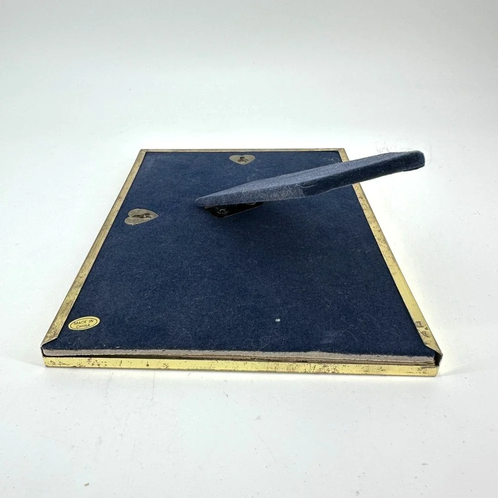Vintage Gold-Tone Metal 5x7‎ Picture Frame Mid-Century Tabletop or Gallery Wall